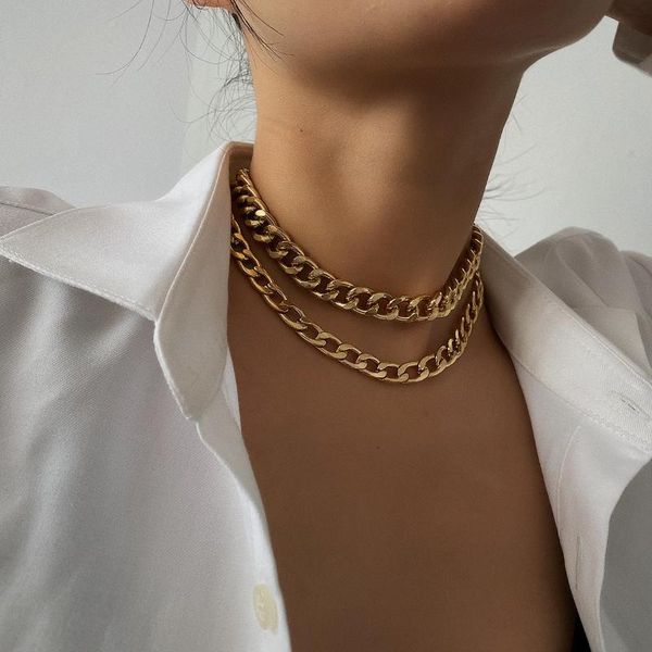 chokers youvanic two layered punk rock gold chain choker necklace for women gothic thick link collar clavicle statement jewelry 2696, Golden;silver
chokers youvanic two layered punk rock gold chain choker necklace for women gothic thick link collar clavicle statement jewelry 2696, Golden;silver