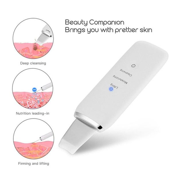 

U b rechargeable ultra onic face kin crubber facial cleaner peeling vibration blackhead removal exfoliating pore cleaner tool