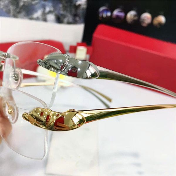 wholesale new fashion designer optical glasses 8200878 retro metal frameless transparent lens animal vintage classic clear eyewear, Black
wholesale new fashion designer optical glasses 8200878 retro metal frameless transparent lens animal vintage classic clear eyewear, Black