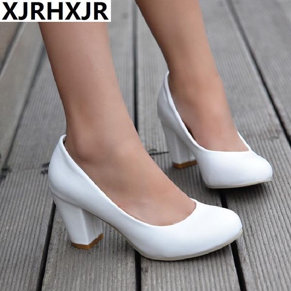 xjrhxjr 2019 new solid square high heels round toe shallow shoes woman casual office spring autumn pumps plus size 31-47, Black
xjrhxjr 2019 new solid square high heels round toe shallow shoes woman casual office spring autumn pumps plus size 31-47, Black