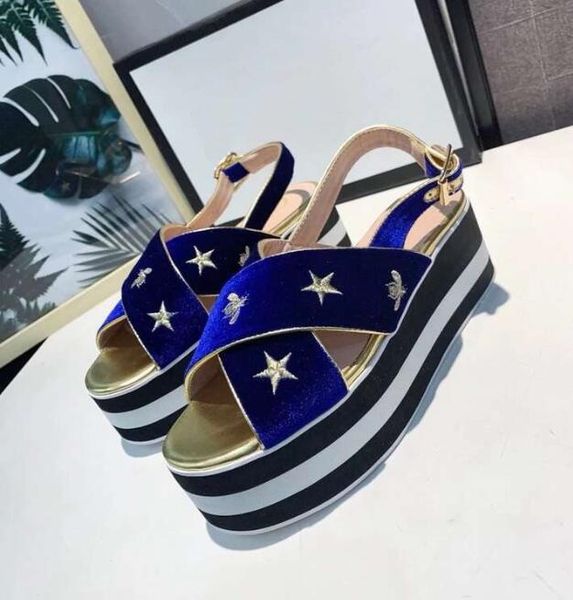 7cm high platfo women wedges sandals embroidery designer velvet leather lady platform shoes slides femininas pantshoes plus size 41 42, Black
7cm high platfo women wedges sandals embroidery designer velvet leather lady platform shoes slides femininas pantshoes plus size 41 42, Black