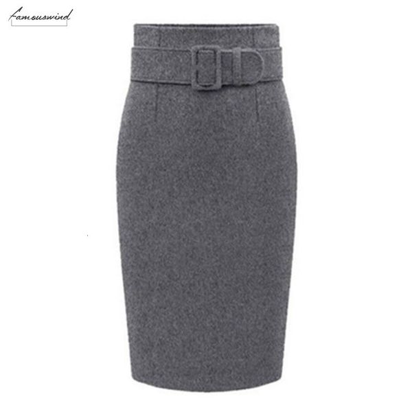 winter gray skirts thick wool midi pencil plus size women belt slim high waist casual office work wear saias s1205, Black
winter gray skirts thick wool midi pencil plus size women belt slim high waist casual office work wear saias s1205, Black