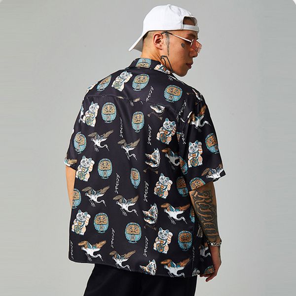 printed loose fit men shirt leisure men shirt retro fortune cat autumn summer fashionable soft, White;black
printed loose fit men shirt leisure men shirt retro fortune cat autumn summer fashionable soft, White;black