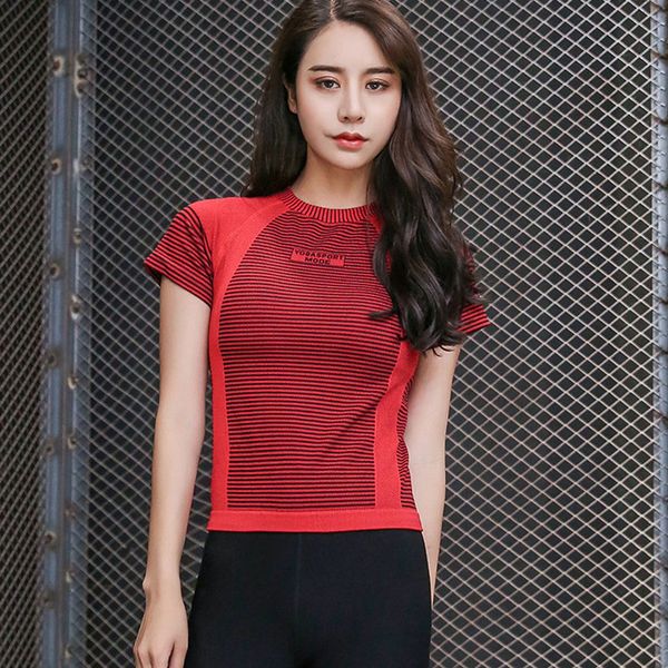 women body shaping shirts yoga sports shirt slim-looking short sleeves quick-drying running training yoga fitness clothes, White;red 
women body shaping shirts yoga sports shirt slim-looking short sleeves quick-drying running training yoga fitness clothes, White;red