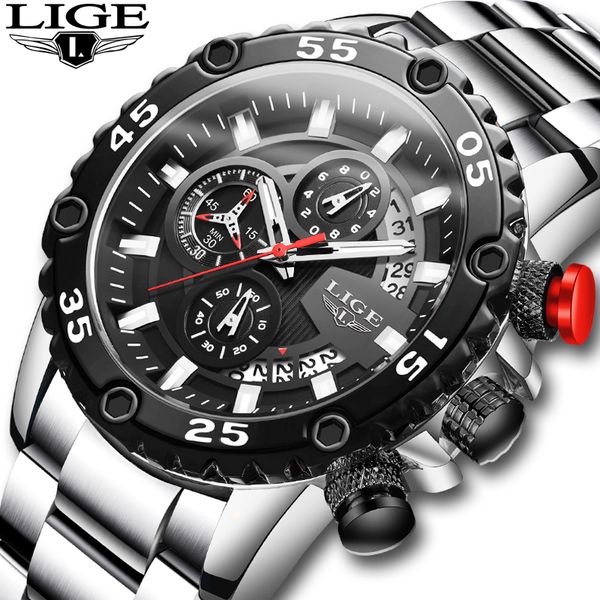 lige 2020 new fashion men's watches waterproof sport quartz style watch men all steel big dial date chronograph clock wristwatch, Slivery;brown
lige 2020 new fashion men's watches waterproof sport quartz style watch men all steel big dial date chronograph clock wristwatch, Slivery;brown