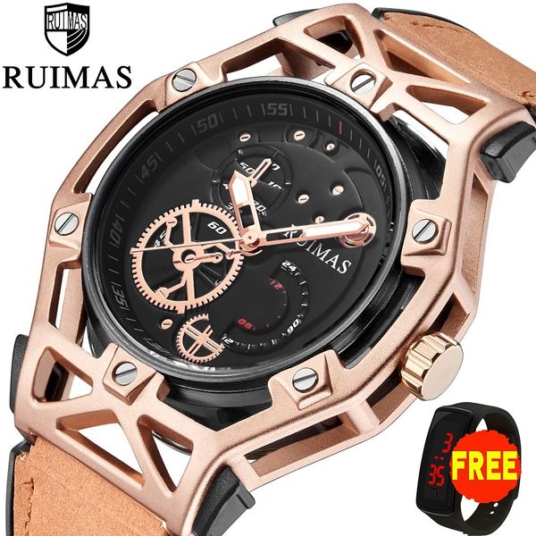 ruimas brand men's leather strap quartz watches rose gold luxury waterproof wristwatch man clock relogios mascuinos 534, Slivery;brown
ruimas brand men's leather strap quartz watches rose gold luxury waterproof wristwatch man clock relogios mascuinos 534, Slivery;brown