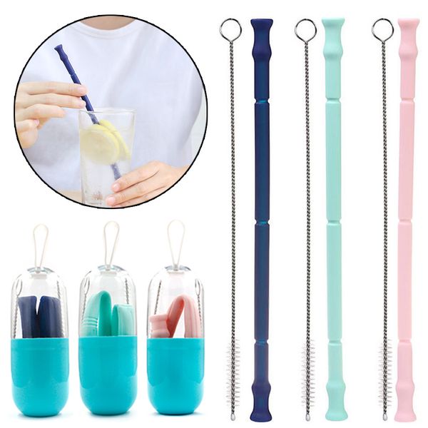 collapsible silicone straw reusable folding drinking straw with carrying case and cleaning brush for travel, home, office drinks
collapsible silicone straw reusable folding drinking straw with carrying case and cleaning brush for travel, home, office drinks