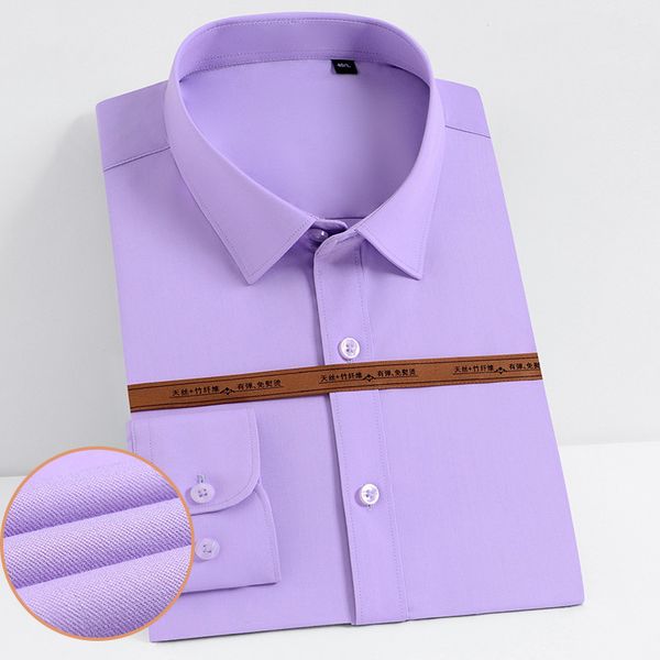 2020 casual business shirts men long sleeve purple dress shirts man solid button bamboo fabric fit easy care male wedding blouse, White;black
2020 casual business shirts men long sleeve purple dress shirts man solid button bamboo fabric fit easy care male wedding blouse, White;black
