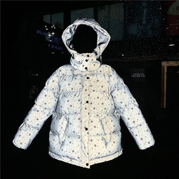 cotton winter luminous parka women's silver snowflake sequins winter coat shiny glitter thick hooded warm jacket, Black
cotton winter luminous parka women's silver snowflake sequins winter coat shiny glitter thick hooded warm jacket, Black