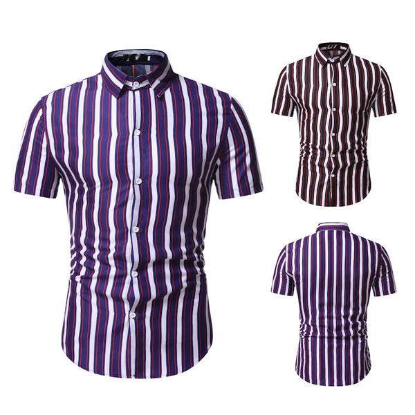 men's shirts short sleeves casual loose striped shirts men's striped casual business are in fashion shirt men, White;black 
men's shirts short sleeves casual loose striped shirts men's striped casual business are in fashion shirt men, White;black