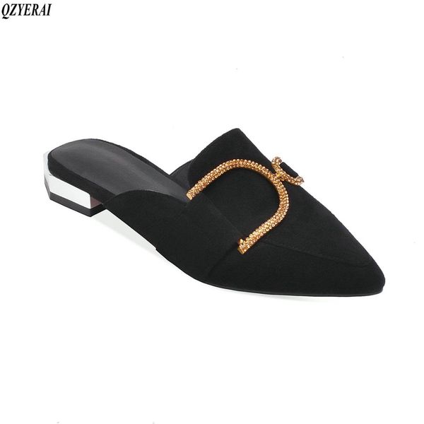 2020 new spring summer imitation deerskin women's slippers 2cm metal heels slippers outdoor women's shoes size 34-48, Black
2020 new spring summer imitation deerskin women's slippers 2cm metal heels slippers outdoor women's shoes size 34-48, Black