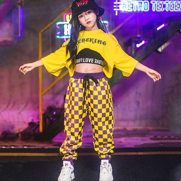 fashion jazz dance costumes girls loose plaid pants suit for children's hip hop street dance stage perform outfits dwy2020, Black;red
fashion jazz dance costumes girls loose plaid pants suit for children's hip hop street dance stage perform outfits dwy2020, Black;red