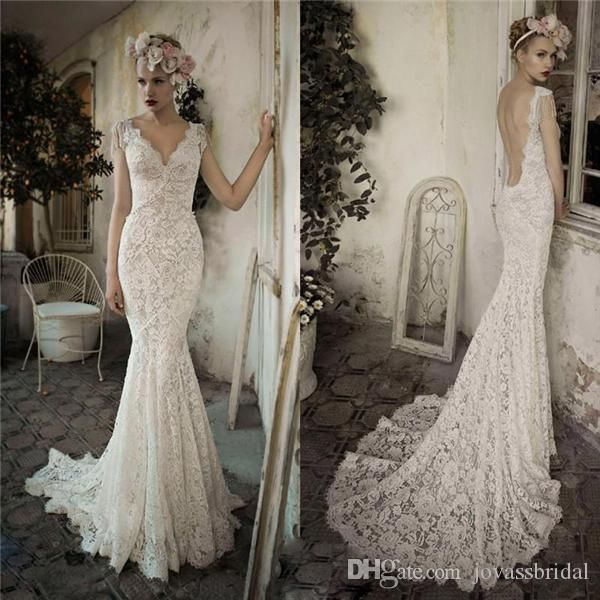 2017 elegant julie vino mermaid wedding dress full lace v neck backless champagne cap sleeve plus size vintage country bridal gown 12, White
2017 elegant julie vino mermaid wedding dress full lace v neck backless champagne cap sleeve plus size vintage country bridal gown 12, White