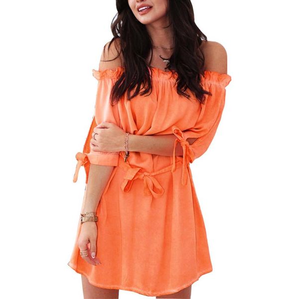 women dress boat neck off shoulder loose mini casual half sleeve soft high waist daily lace-up solid bowknot, White;black
women dress boat neck off shoulder loose mini casual half sleeve soft high waist daily lace-up solid bowknot, White;black