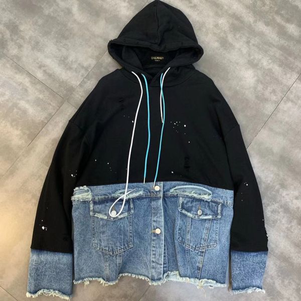deat 2019 autumn winter black blue denim patchwork hoodies loose sweatshirt women jumper mh010
deat 2019 autumn winter black blue denim patchwork hoodies loose sweatshirt women jumper mh010