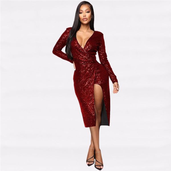 womens designer dress long sleeve solid color womens v neck dress autumn sequins ladies dress, Black;gray
womens designer dress long sleeve solid color womens v neck dress autumn sequins ladies dress, Black;gray