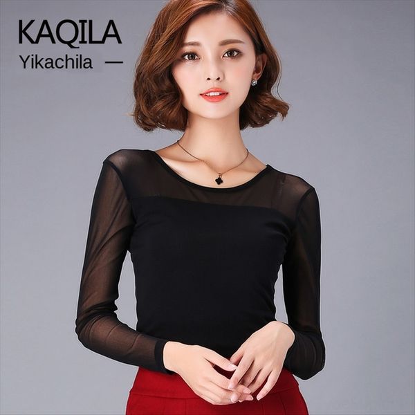 2020 autumn classic all-match solid color mesh base women's long sleeve large size t- t-shirt shirt fashion, White
2020 autumn classic all-match solid color mesh base women's long sleeve large size t- t-shirt shirt fashion, White