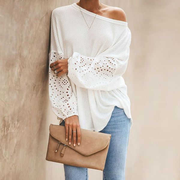 elegant solid floral hollow out blouse shirt women lantern sleeve white spring summer casual loose blusas feminin plus size
elegant solid floral hollow out blouse shirt women lantern sleeve white spring summer casual loose blusas feminin plus size