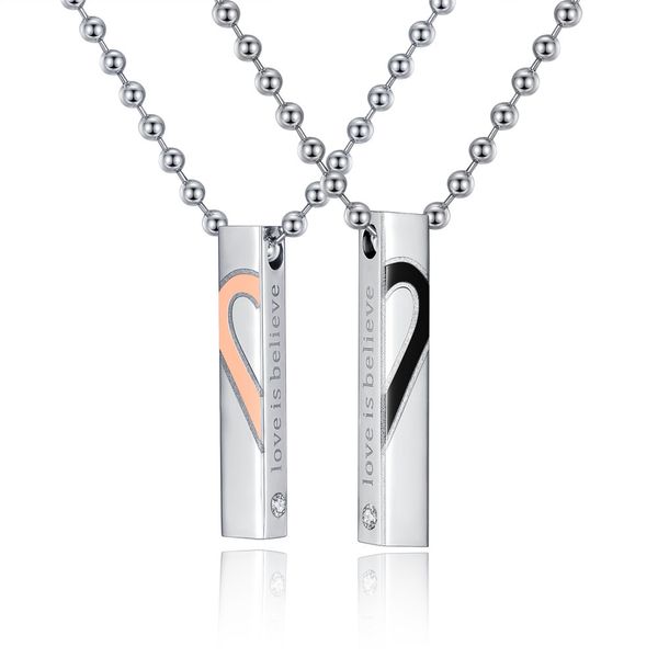 fashion jewelry engagement gift 316l stainless steel necklace love heart puzzle pendent for couple gx697 bead chain 60cm, Silver
fashion jewelry engagement gift 316l stainless steel necklace love heart puzzle pendent for couple gx697 bead chain 60cm, Silver