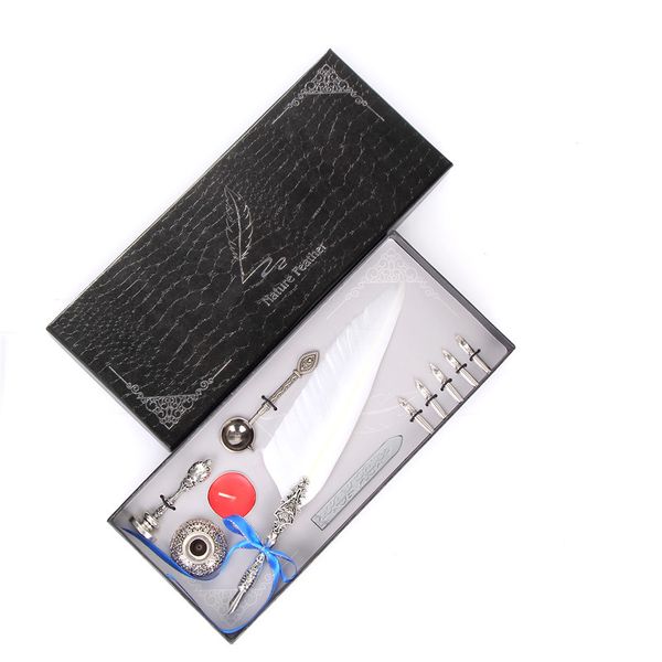 new retro european feather pen stationery ink set gift box new signature pen plus seal full set of writing supplies holiday gift
new retro european feather pen stationery ink set gift box new signature pen plus seal full set of writing supplies holiday gift