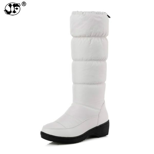 2018 fashion keep warm knee high snow boots round toe soft leather waterproof rain warm down winter thick fur winter shoes 4153, Black
2018 fashion keep warm knee high snow boots round toe soft leather waterproof rain warm down winter thick fur winter shoes 4153, Black