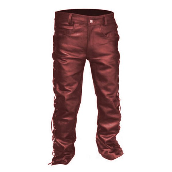 men's new punk casual cool motorbike leather jeans-style pants mid waist trousers loose pants solid color, Blue
men's new punk casual cool motorbike leather jeans-style pants mid waist trousers loose pants solid color, Blue