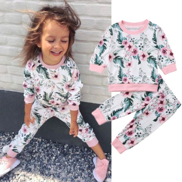 fashion sportwear toddler girls kids 2pcs tracksuit floral clothes pullover long sleeve t shirt+pants casual clothes set, White
fashion sportwear toddler girls kids 2pcs tracksuit floral clothes pullover long sleeve t shirt+pants casual clothes set, White