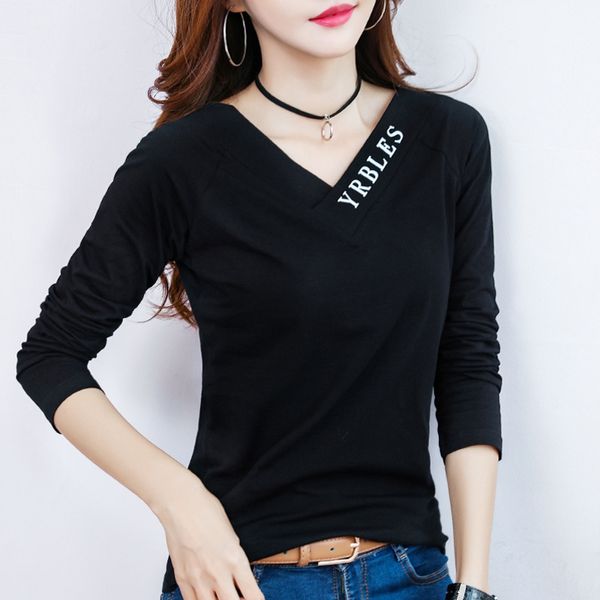 early autumn sweat sweat women's 2019 autumn fashion sports base shirt thin loose black long sleeve t-shirt women, White
early autumn sweat sweat women's 2019 autumn fashion sports base shirt thin loose black long sleeve t-shirt women, White