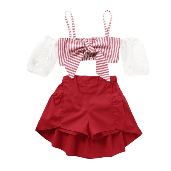 little girls summer outfits toddler kids baby girl ruffle crop shirt skirts outfits clothes sets, White
little girls summer outfits toddler kids baby girl ruffle crop shirt skirts outfits clothes sets, White