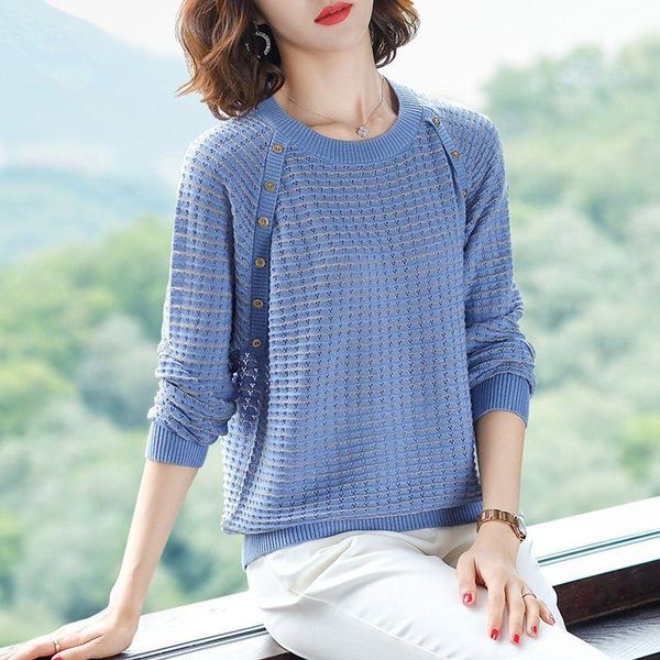 2020 new spring autumn women elegant hollow out solid knitted sweater women vintage fashion o neck long sleeve pullovers y338, White;black
2020 new spring autumn women elegant hollow out solid knitted sweater women vintage fashion o neck long sleeve pullovers y338, White;black