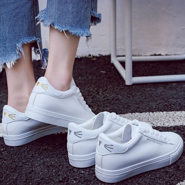 2018 women shoes fashion shoes woman cute cat casual high platform increased solid color pu leather women casual sneakers, Black
2018 women shoes fashion shoes woman cute cat casual high platform increased solid color pu leather women casual sneakers, Black