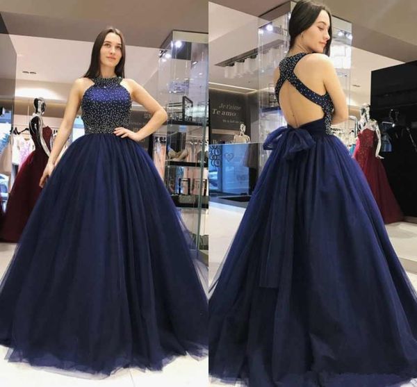 Dark Navy Ball Gown Quinceanera Dresses Grecian Neck Crystal Beading Open Back Floor Length Sweet 16 Prom Dresses Girls Party Dress A46
Dark Navy Ball Gown Quinceanera Dresses Grecian Neck Crystal Beading Open Back Floor Length Sweet 16 Prom Dresses Girls Party Dress A46