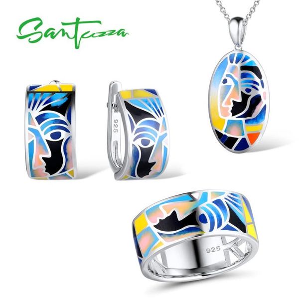 santuzza jewelry set for woman genuine 925 sterling silver face ring earrings pendant chic jewelry set colorful handmade enamel
santuzza jewelry set for woman genuine 925 sterling silver face ring earrings pendant chic jewelry set colorful handmade enamel
