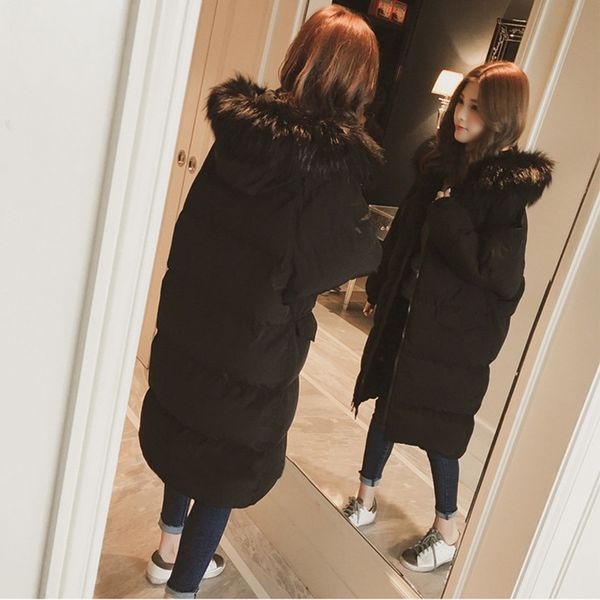 winter outerwear hooded jacket women cotton warm long parka fur collar overcoat plus size women's clothing loose streetwear, Black
winter outerwear hooded jacket women cotton warm long parka fur collar overcoat plus size women's clothing loose streetwear, Black