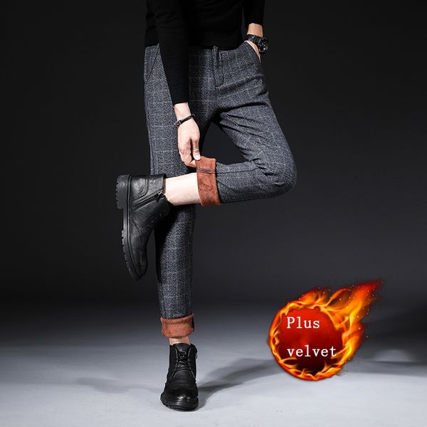 hcxy brand mens winter autumn pants plus velvet casual thick plaid pants for men straight warm trousers male, Black
hcxy brand mens winter autumn pants plus velvet casual thick plaid pants for men straight warm trousers male, Black