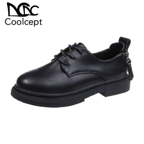 coolcept women flats shoes fashion back zipper cross strap shoes women low platform round toe solid color footwear size 35-40, Black
coolcept women flats shoes fashion back zipper cross strap shoes women low platform round toe solid color footwear size 35-40, Black