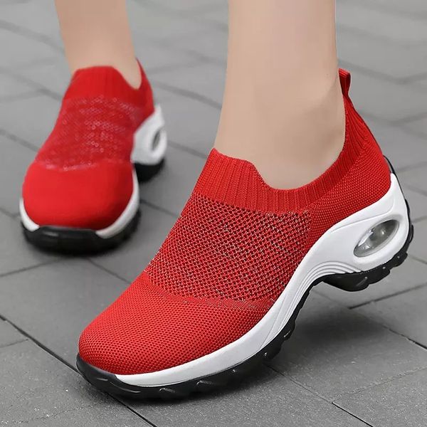 women summer pumps chunky mid heels wedges soft shoes woman breathable mesh sneakers slip on female mujer sapato feminino d1231, Black
women summer pumps chunky mid heels wedges soft shoes woman breathable mesh sneakers slip on female mujer sapato feminino d1231, Black