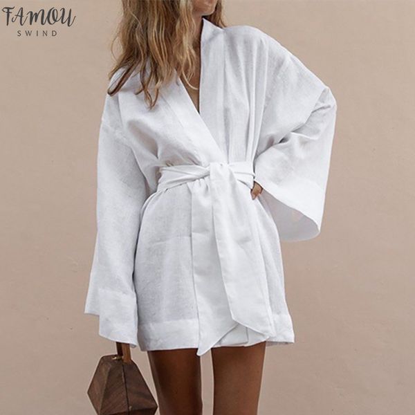 women's v-neck kimono cardigan mini dress white cotton linen long sleeve sashes lace up dresses women 2020 summer loose vestidos, Black;gray
women's v-neck kimono cardigan mini dress white cotton linen long sleeve sashes lace up dresses women 2020 summer loose vestidos, Black;gray