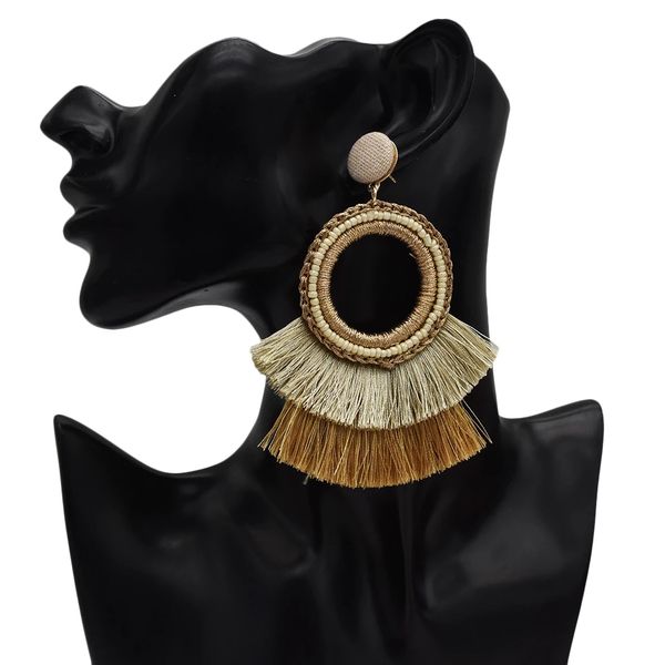 5 colors ethnic cotton fringe tassel drop earrings for women boho wedding party jewelry gift, Silver
5 colors ethnic cotton fringe tassel drop earrings for women boho wedding party jewelry gift, Silver