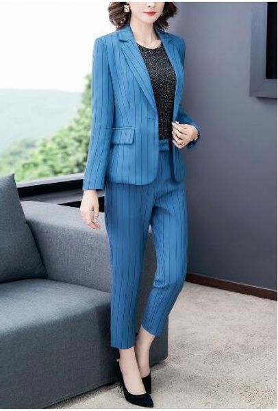 spring new professional temperament korean light luxury suit coat formal blue stripe blazer women's suit, White
spring new professional temperament korean light luxury suit coat formal blue stripe blazer women's suit, White