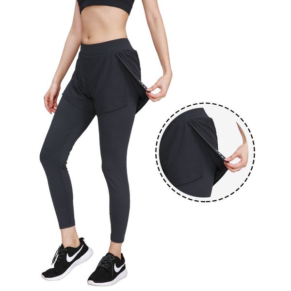 women running pants spring seamless yoga pants female fitness fake two-piece sports high waist solid hips gym sportwear, Black;blue
women running pants spring seamless yoga pants female fitness fake two-piece sports high waist solid hips gym sportwear, Black;blue