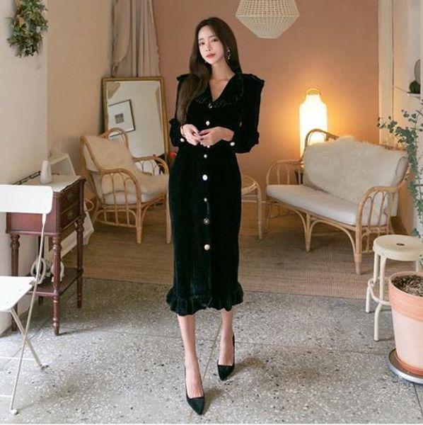 урожай однобортный velvet женщины длинные платья отложным воротником оборками женщина femme элегантный тонкий талии зимнее платье lj76, Black;gray
урожай однобортный velvet женщины длинные платья отложным воротником оборками женщина femme элегантный тонкий талии зимнее платье lj76, Black;gray