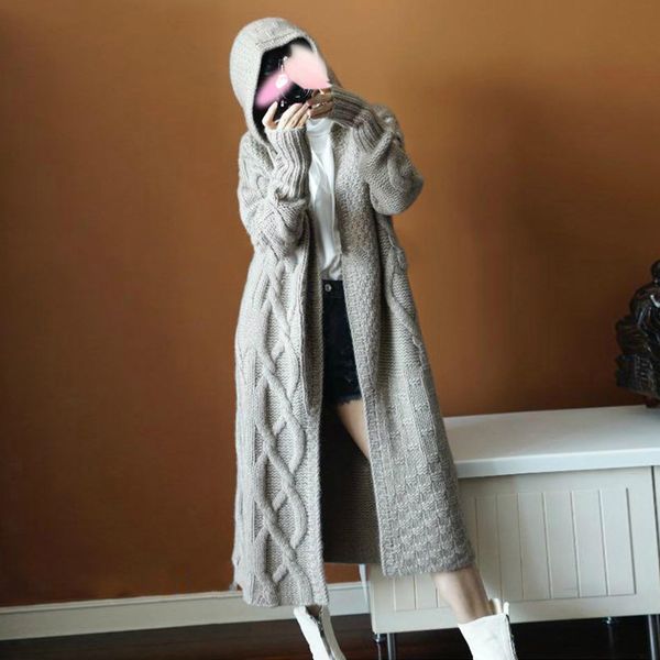 women's casual open front long sleeve knit cardigan winter solid color hooded female sweater cardigans autumn long outwear d25, White
women's casual open front long sleeve knit cardigan winter solid color hooded female sweater cardigans autumn long outwear d25, White