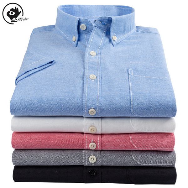 men's dress shirts little raindrop short sleeve solid oxford shirt with left chest pocket male casual regular-fit button down, White;black
men's dress shirts little raindrop short sleeve solid oxford shirt with left chest pocket male casual regular-fit button down, White;black