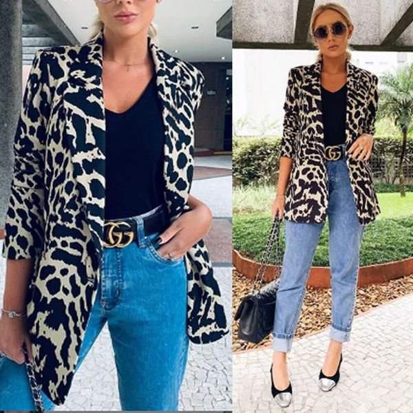 women coat blazers slim casual blazer jacket leipard outwear long sleeve career formal long length coat, White;black
women coat blazers slim casual blazer jacket leipard outwear long sleeve career formal long length coat, White;black