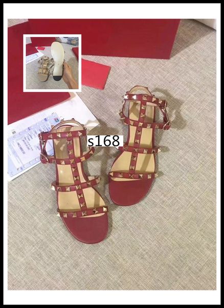 brand original box designer women sandals patent leather rivets sandals women studded strappy dress party office wedding shoes, Black
brand original box designer women sandals patent leather rivets sandals women studded strappy dress party office wedding shoes, Black