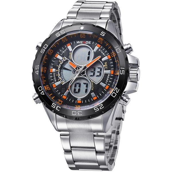 weide wh1103 watch two movement quartz dual display digital men watch 3atm waterproof lcd backlight auto date day week alarm, Slivery;brown
weide wh1103 watch two movement quartz dual display digital men watch 3atm waterproof lcd backlight auto date day week alarm, Slivery;brown
