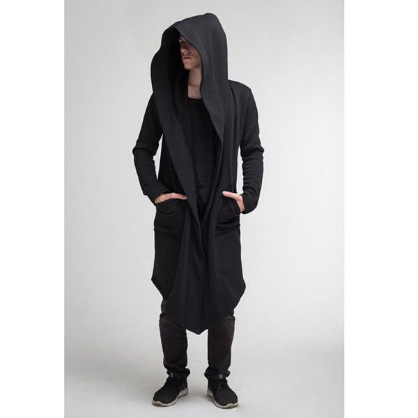 casual open stitch hooded long cloak cape coat men women solid pocket loose clock coat, Tan;black
casual open stitch hooded long cloak cape coat men women solid pocket loose clock coat, Tan;black