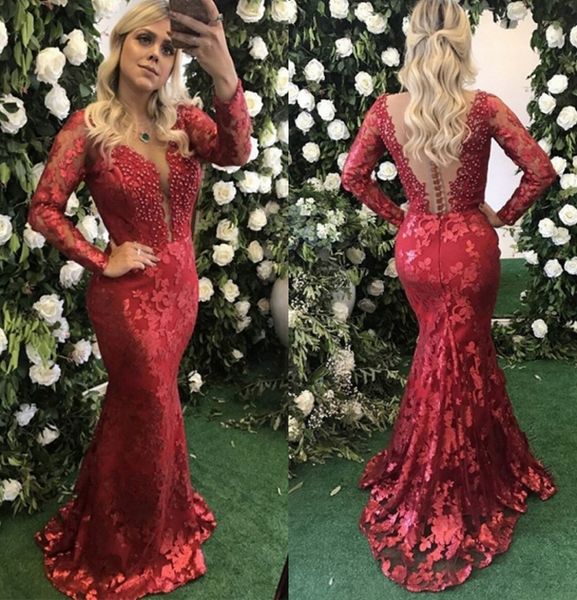 backless mermaid prom dress with appliques and pearls long sleeve evening dress covered buttons red carpet party gown, Black
backless mermaid prom dress with appliques and pearls long sleeve evening dress covered buttons red carpet party gown, Black