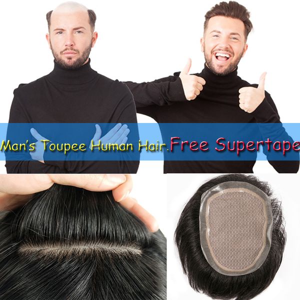 restyleable men's toupee human hair hairpiece mono silk base lace closure for man european african american style send super tape, Black;brown
restyleable men's toupee human hair hairpiece mono silk base lace closure for man european african american style send super tape, Black;brown